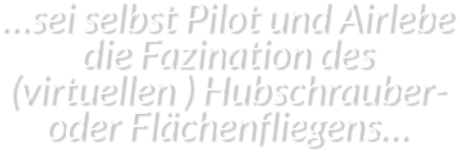 …sei selbst Pilot und Airlebe die Fazination des (virtuellen ) Hubschrauber- oder Flächenfliegens…